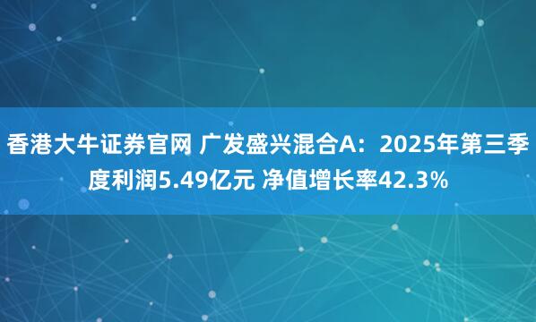 香港大牛证券官网 广发盛兴混合A：2025年第三季度利润5.49亿元 净值增长率42.3%